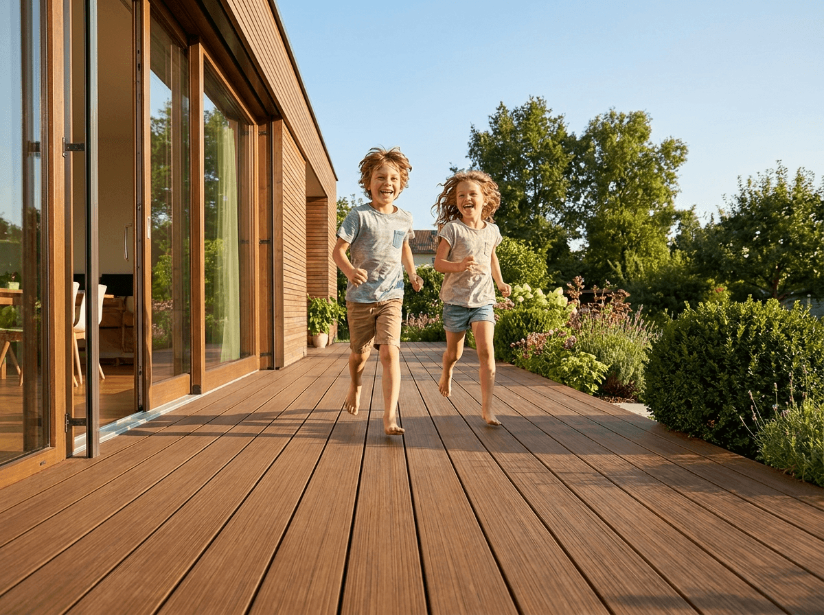 Работа Handecking: Дети бегают босиком - террасная доска ДПК в Алматы