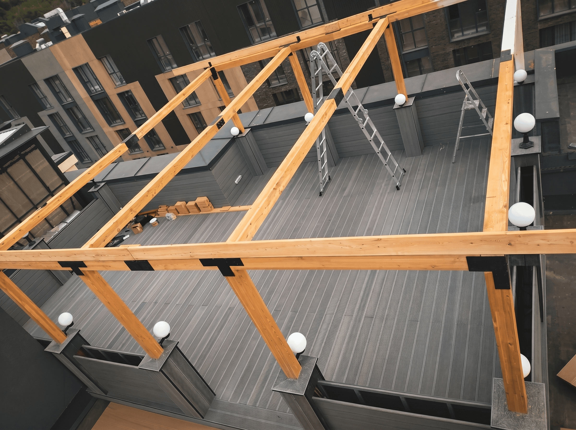 Работа Handecking: Кровельная терраса 48 м² - террасная доска ДПК в Алматы