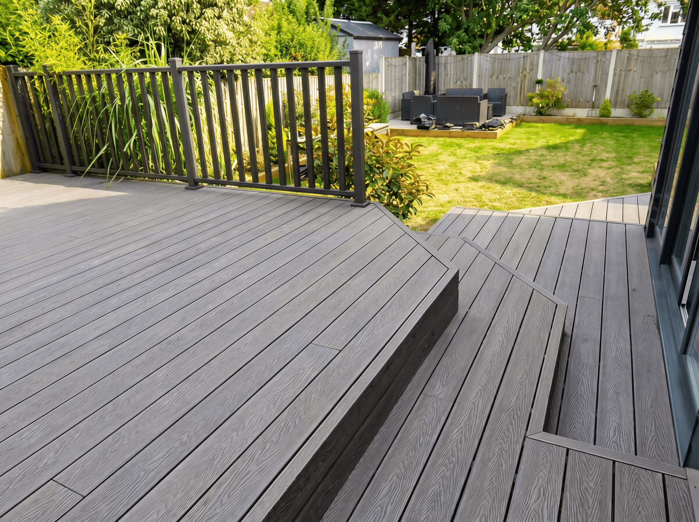 Работа Handecking: Терраса с ограждением · антрацит - террасная доска ДПК в Алматы