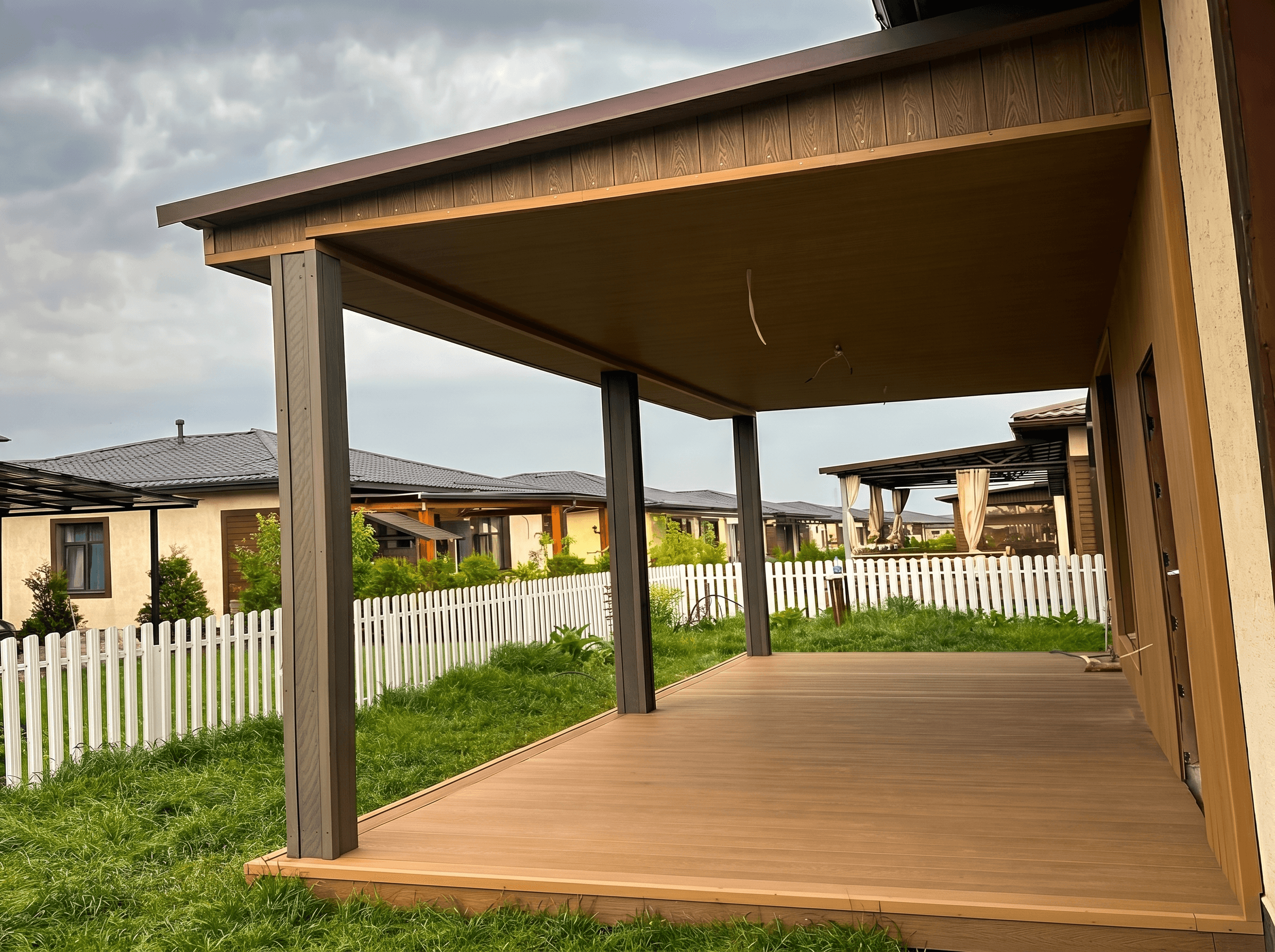 Работа Handecking: Терраса с фасадными панелями - террасная доска ДПК в Алматы